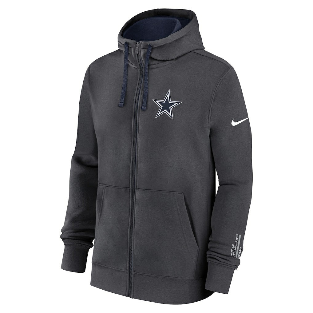 Dallas Cowboys Primetime Club Full-Zip Hoodie - Anthracite Hoodies