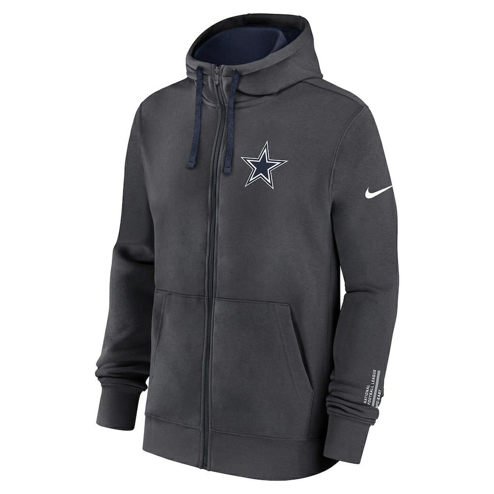 Dallas Cowboys Primetime Club Full-Zip Hoodie - Anthracite Hoodies