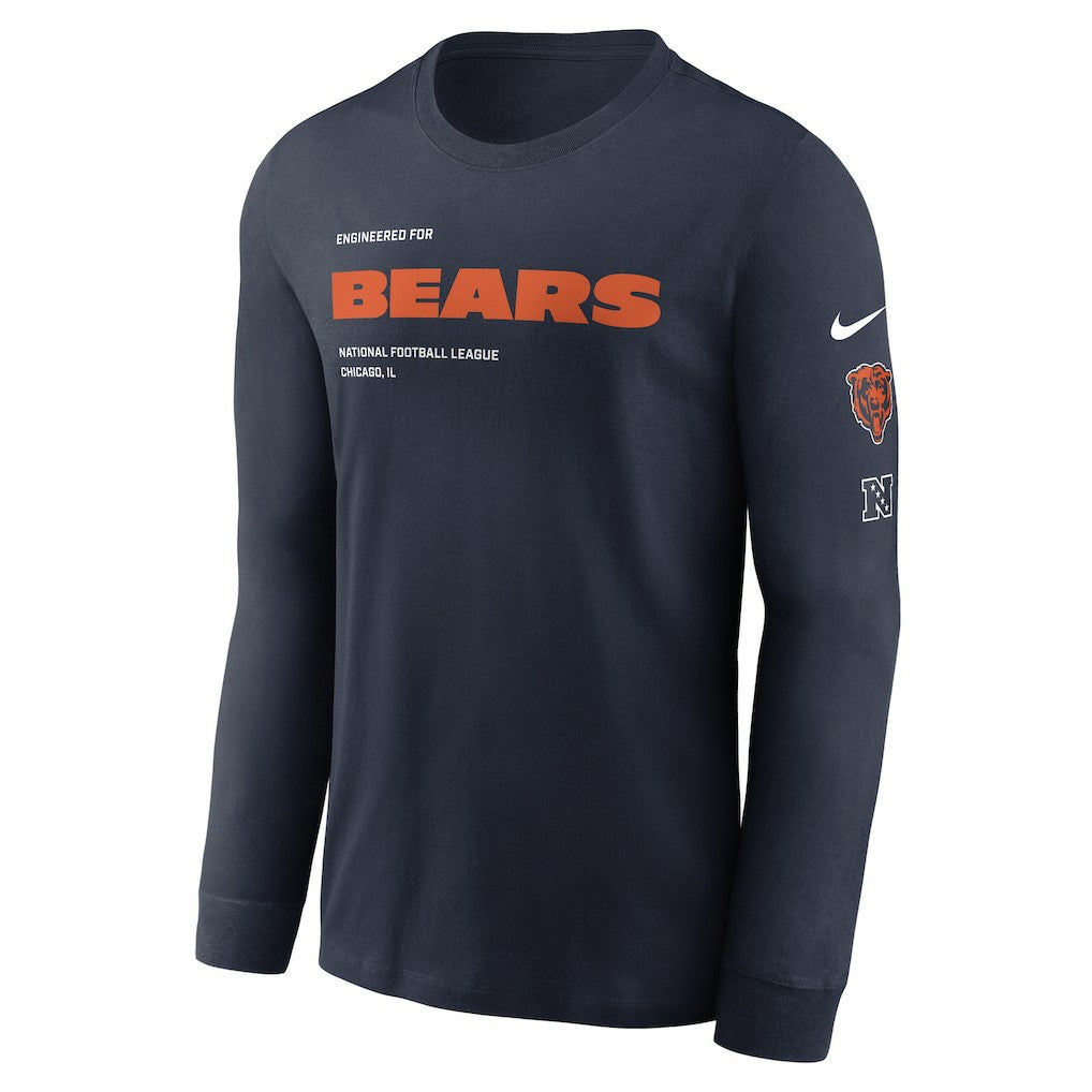 Chicago Bears Play to Win Essential Long Sleeve T-Shirt - Navy T-shirts