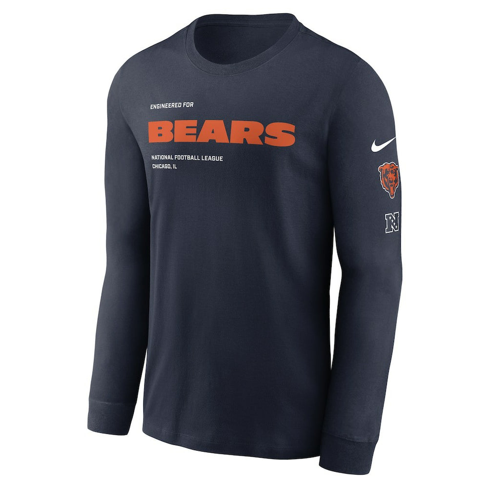 Chicago Bears Play to Win Essential Long Sleeve T-Shirt - Navy T-shirts