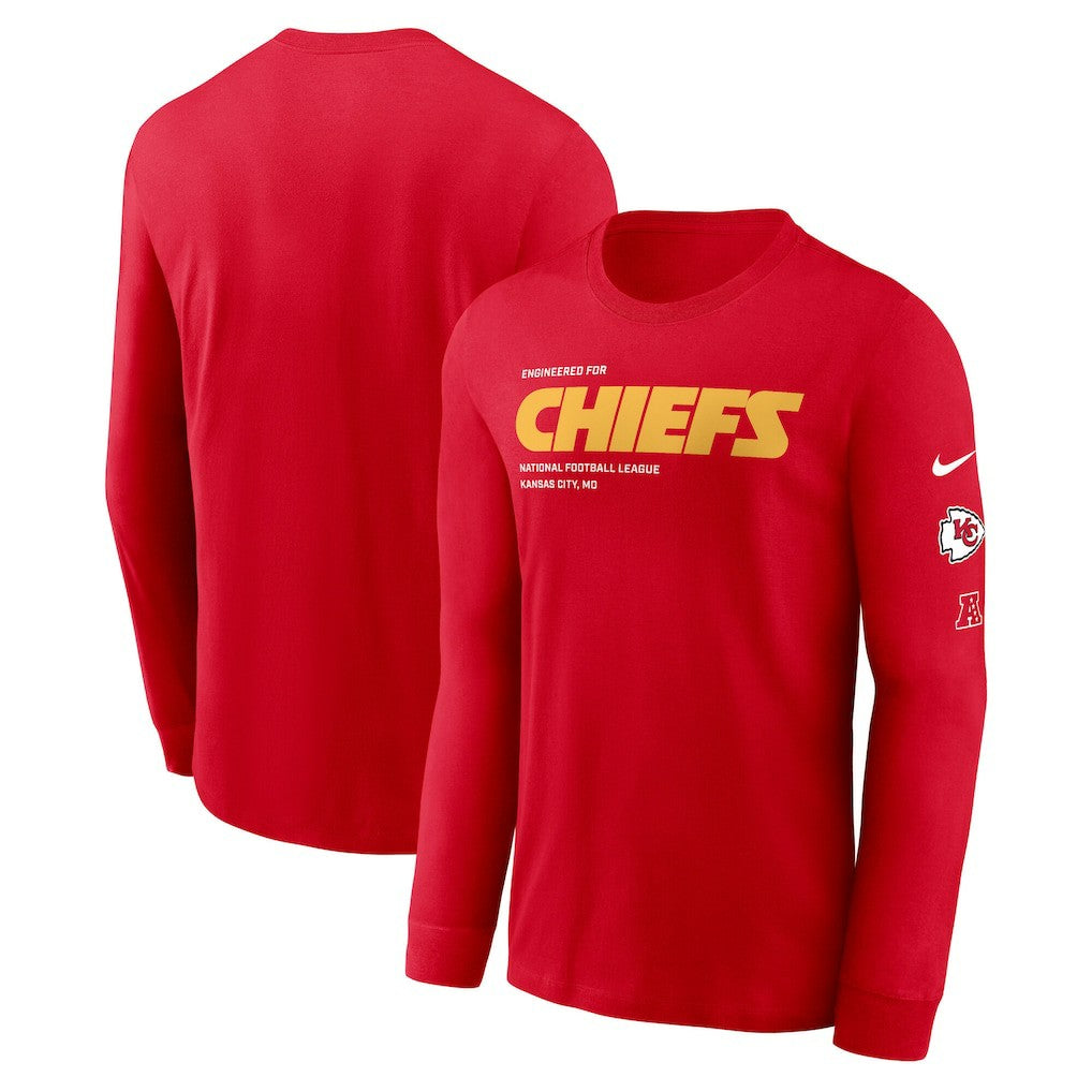 Kansas City Chiefs Play to Win Essential Long Sleeve T-Shirt - Red T-shirts