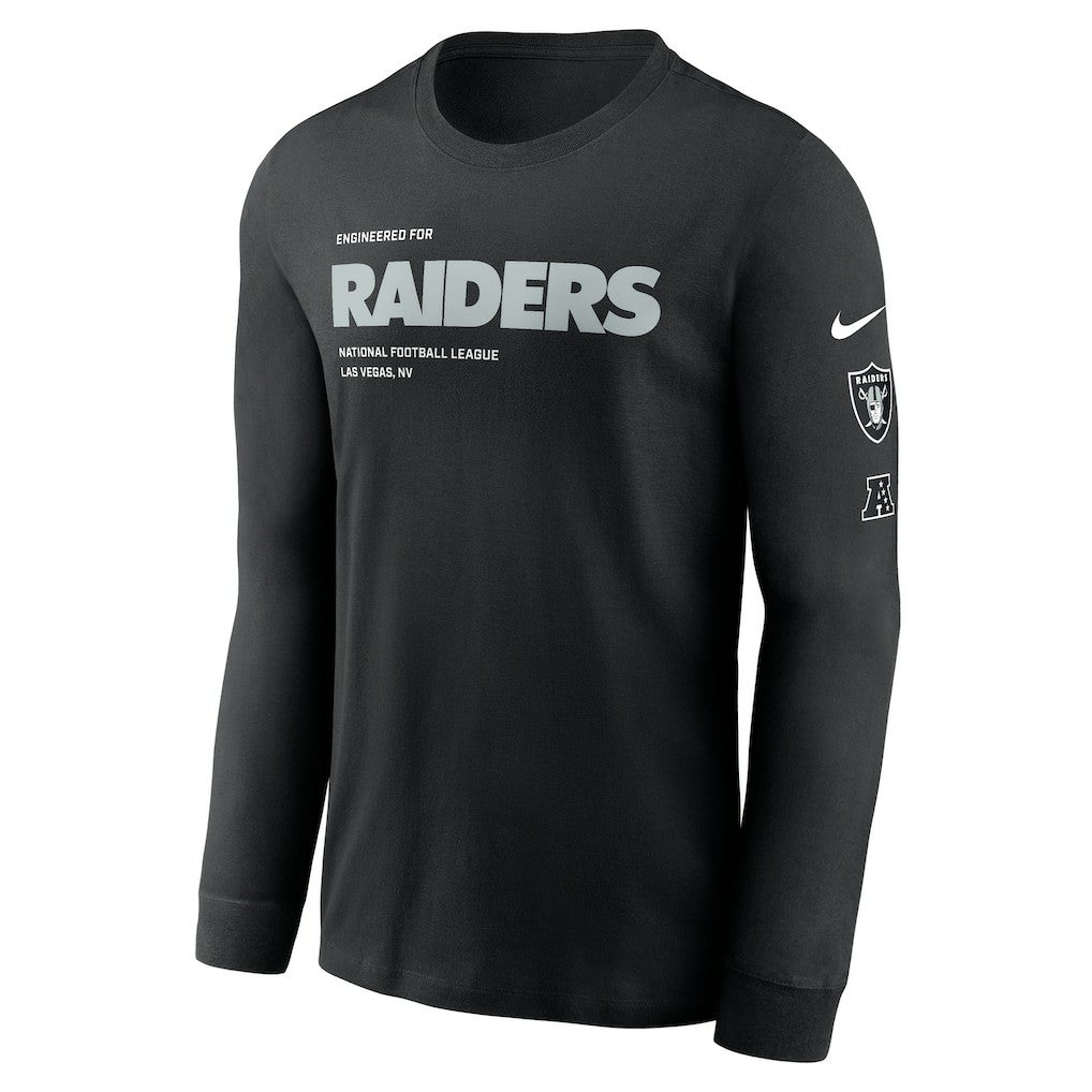 Las Vegas Raiders Play to Win Essential Long Sleeve T-Shirt - Black T-shirts