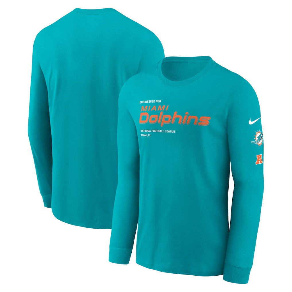 Miami Dolphins Play to Win Essential Long Sleeve T-Shirt - Aqua T-shirts