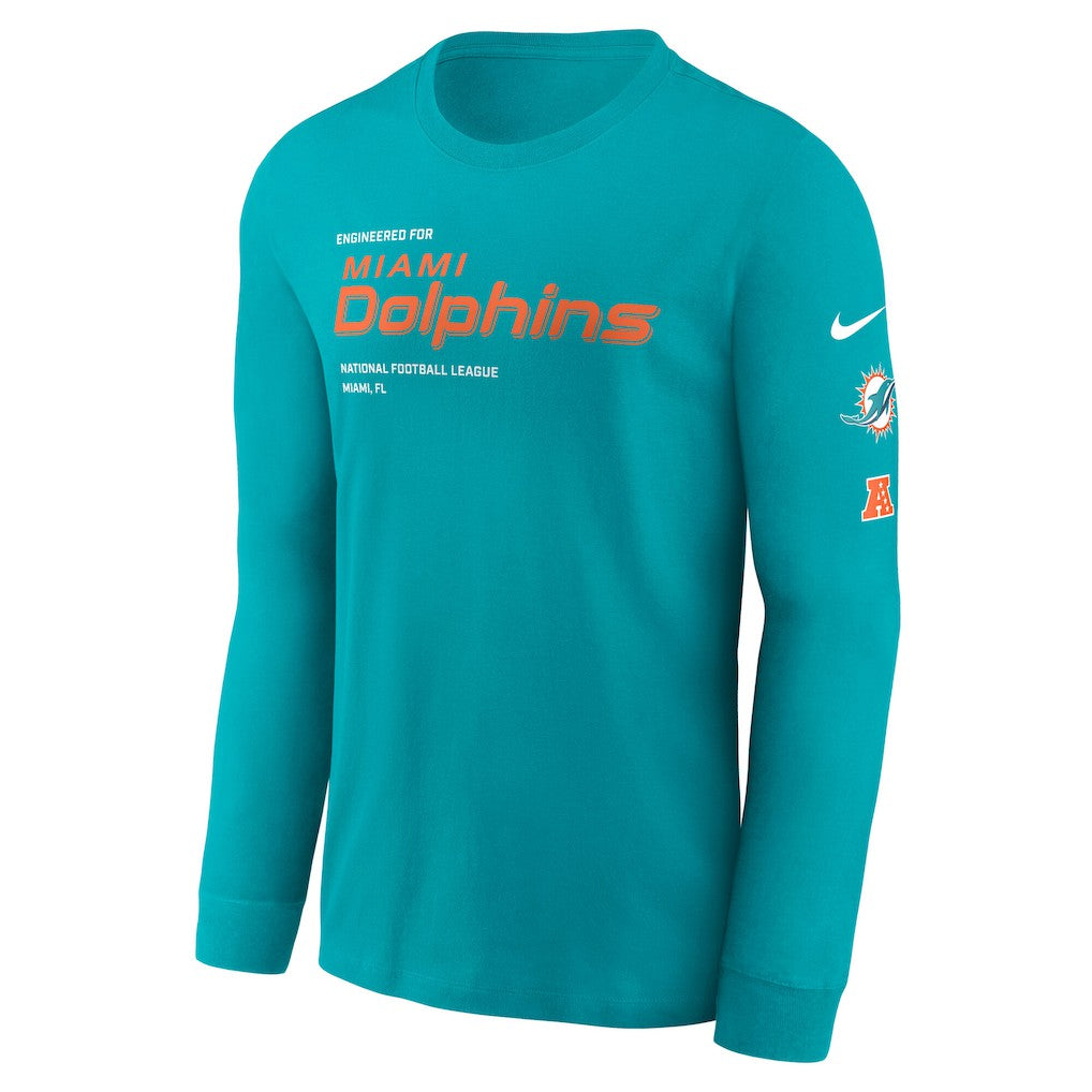 Miami Dolphins Play to Win Essential Long Sleeve T-Shirt - Aqua T-shirts