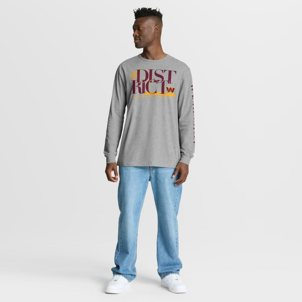 Washington Commanders Hometown Sweep Legacy Long Sleeve T-Shirt - Heather Gray T-shirts