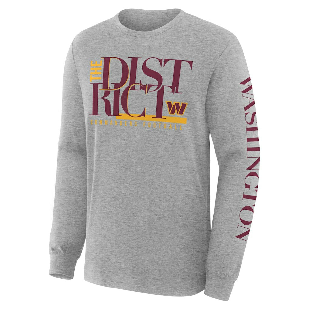 Washington Commanders Hometown Sweep Legacy Long Sleeve T-Shirt - Heather Gray T-shirts