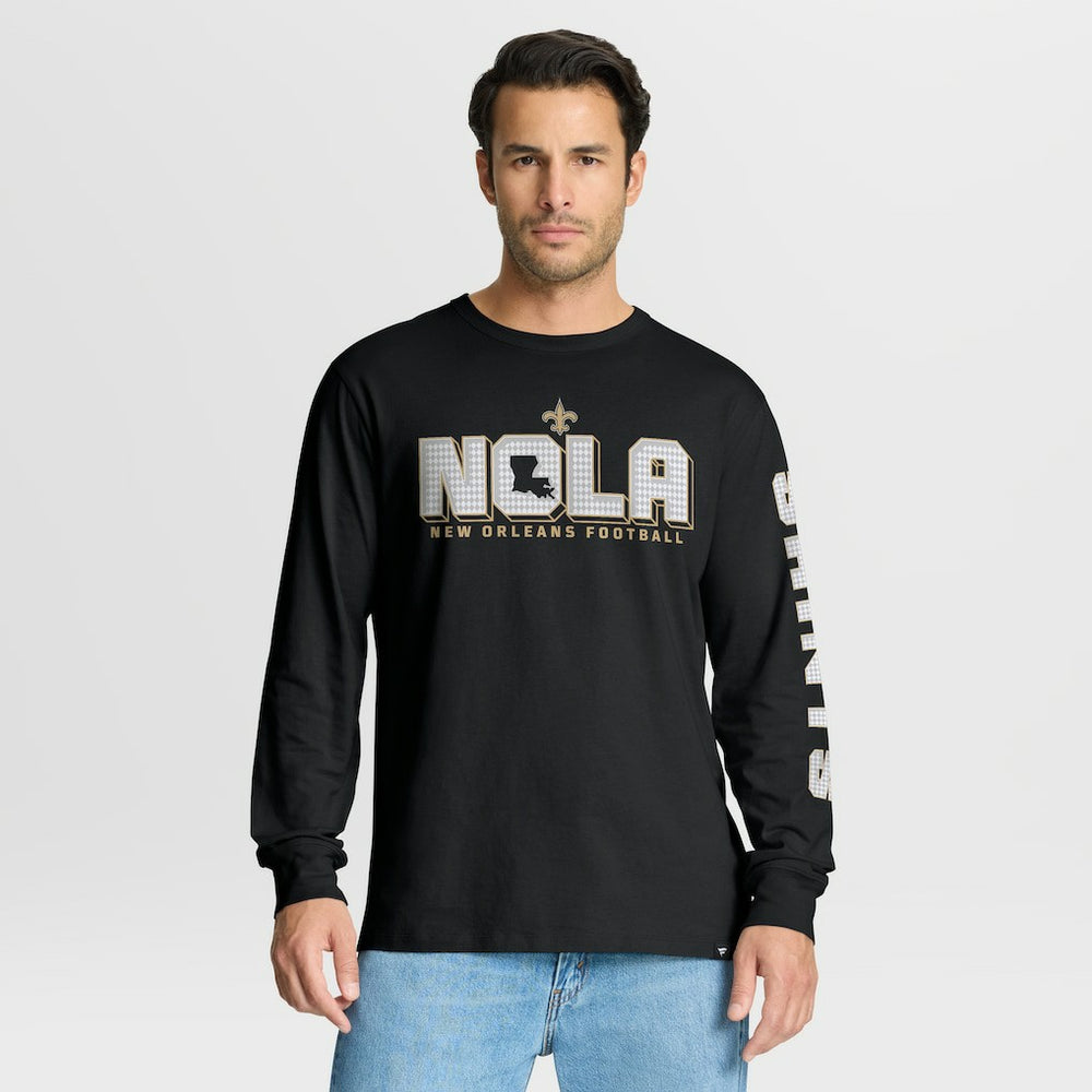New Orleans Saints Hometown Sweep Legacy Long Sleeve T-Shirt - Black T-shirts