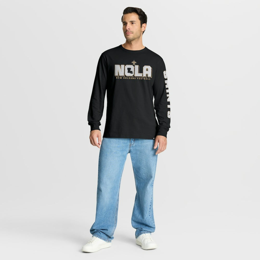 New Orleans Saints Hometown Sweep Legacy Long Sleeve T-Shirt - Black T-shirts