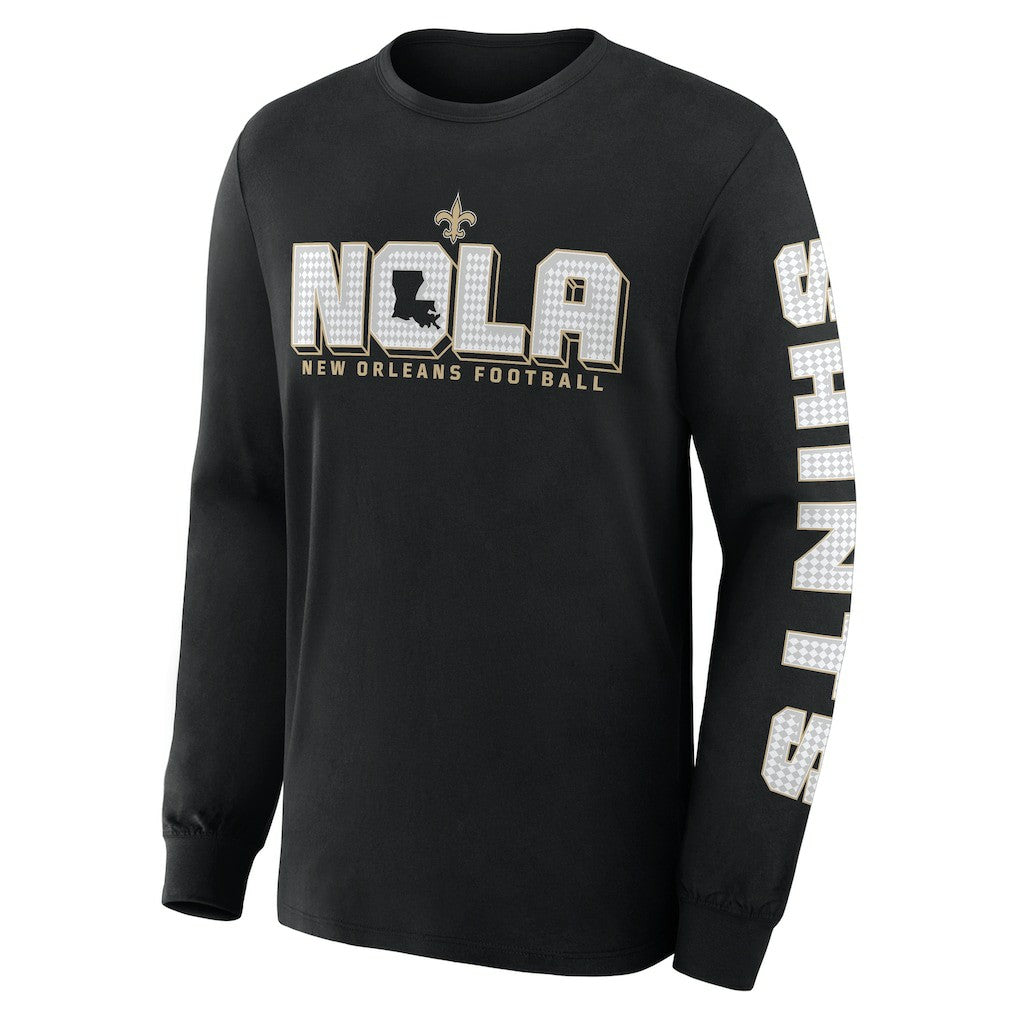 New Orleans Saints Hometown Sweep Legacy Long Sleeve T-Shirt - Black T-shirts
