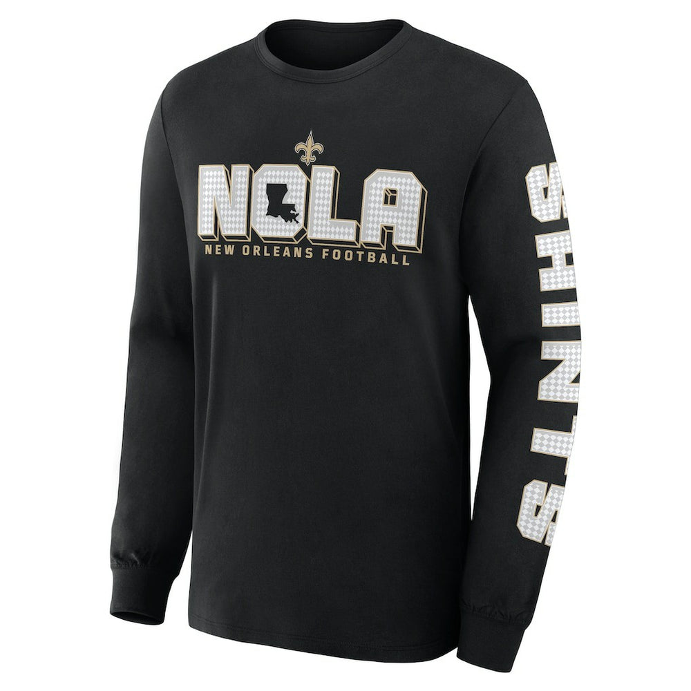 New Orleans Saints Hometown Sweep Legacy Long Sleeve T-Shirt - Black T-shirts