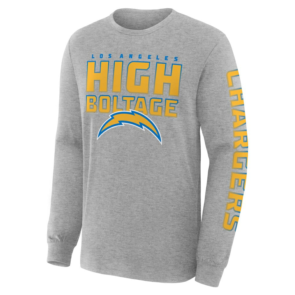 Los Angeles Chargers Hometown Sweep Legacy Long Sleeve T-Shirt - Heather Gray T-shirts