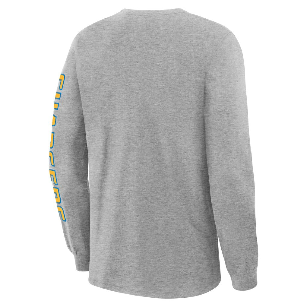 Los Angeles Chargers Hometown Sweep Legacy Long Sleeve T-Shirt - Heather Gray T-shirts