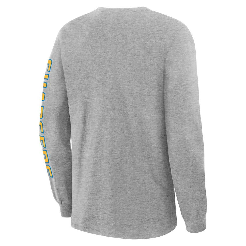 Los Angeles Chargers Hometown Sweep Legacy Long Sleeve T-Shirt - Heather Gray T-shirts