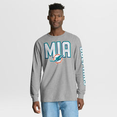 Miami Dolphins Hometown Sweep Legacy Long Sleeve T-Shirt - Heather Gray T-shirts