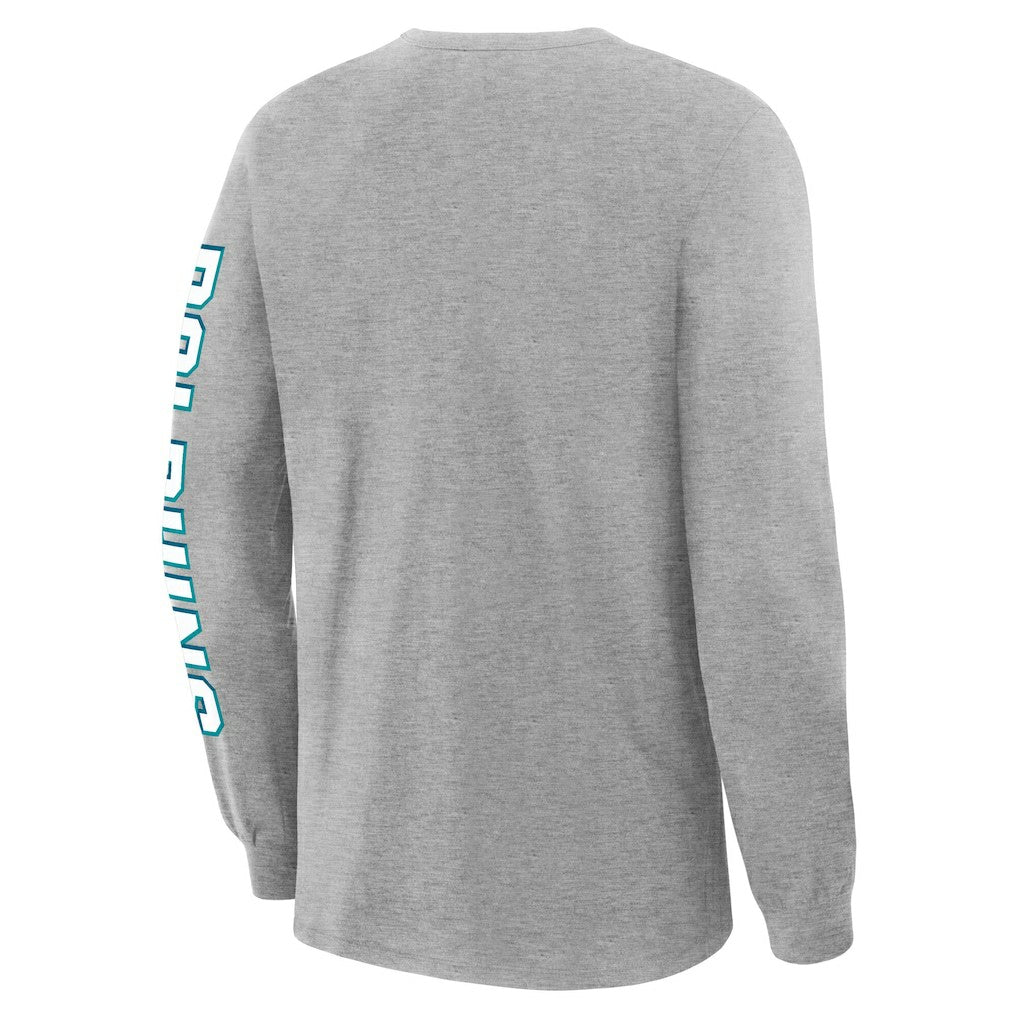 Miami Dolphins Hometown Sweep Legacy Long Sleeve T-Shirt - Heather Gray T-shirts