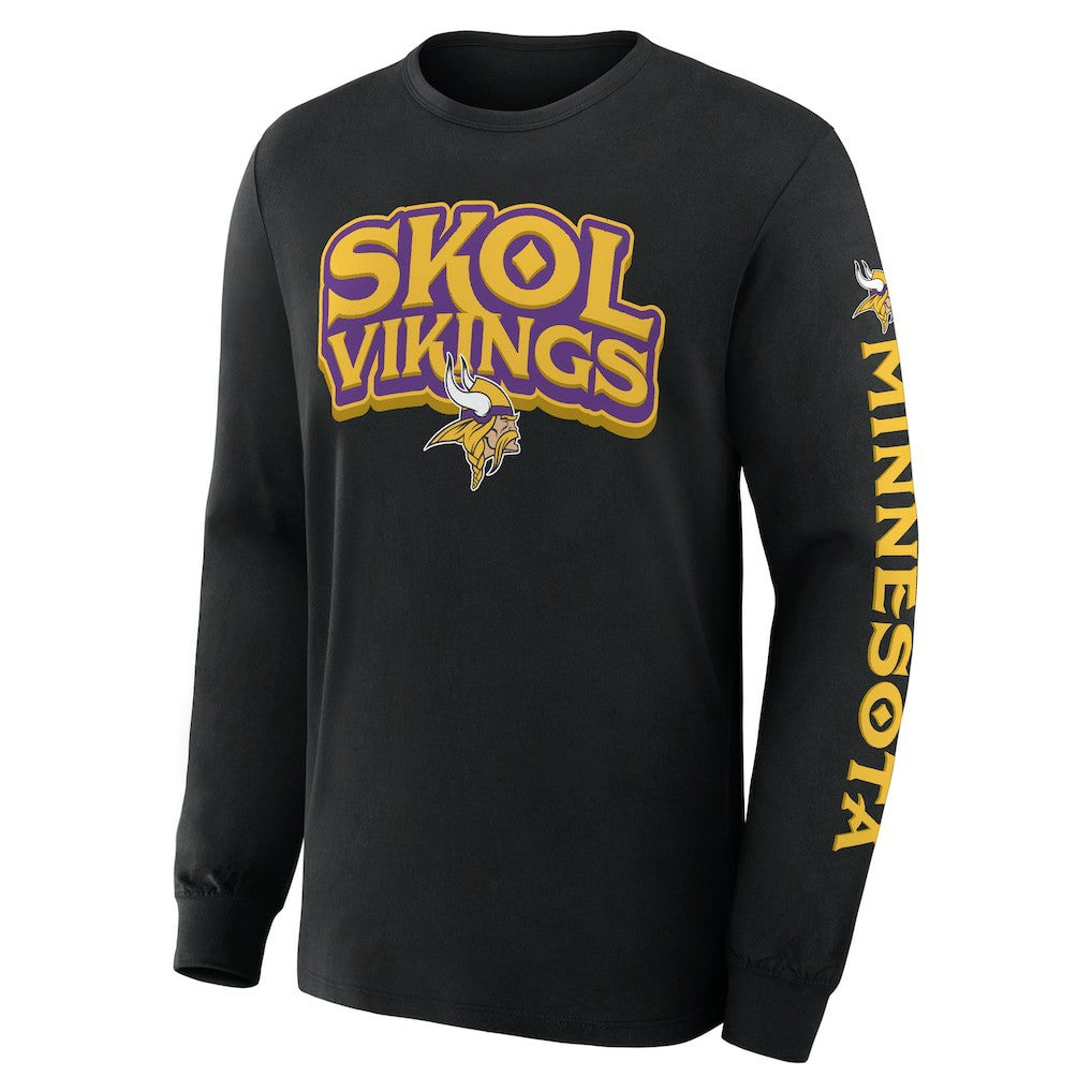 Minnesota Vikings Hometown Sweep Legacy Long Sleeve T-Shirt - Black T-shirts