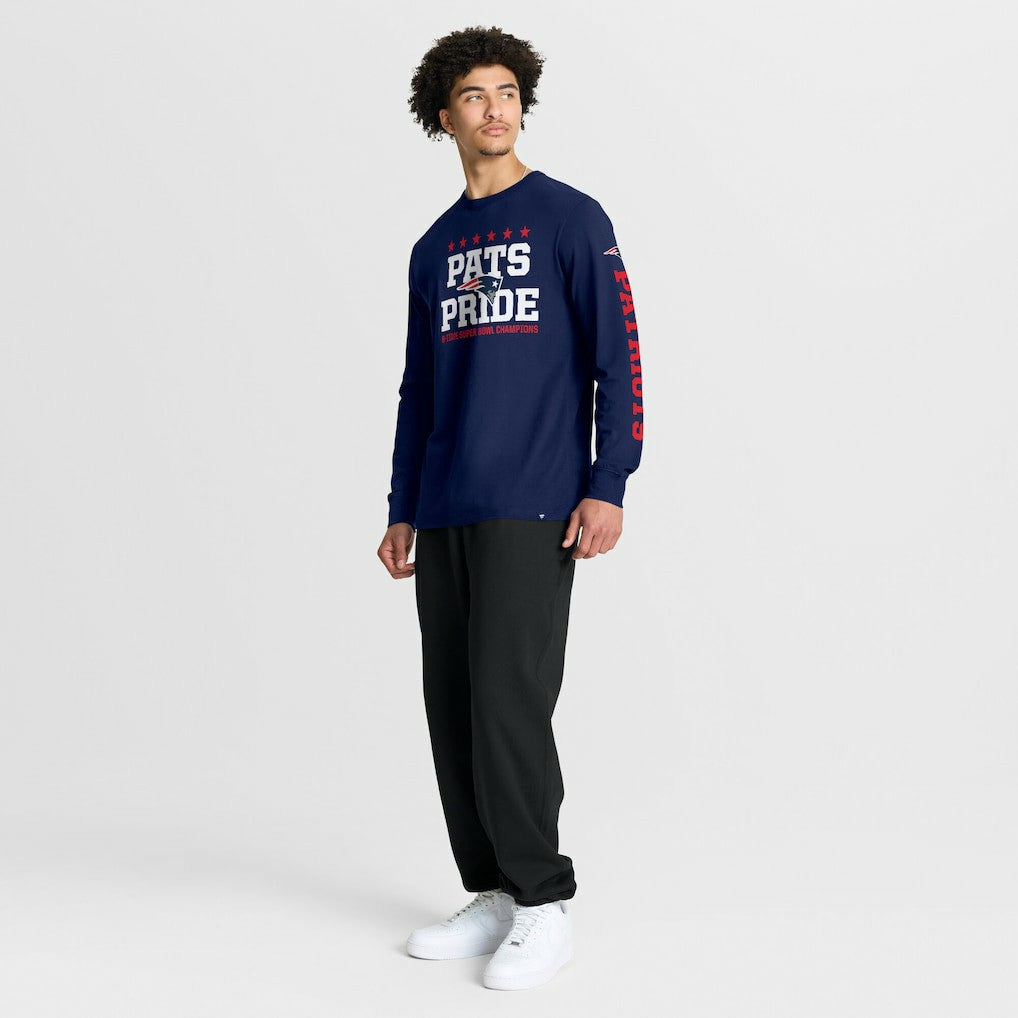 New England Patriots Hometown Sweep Legacy Long Sleeve T-Shirt - Navy T-shirts