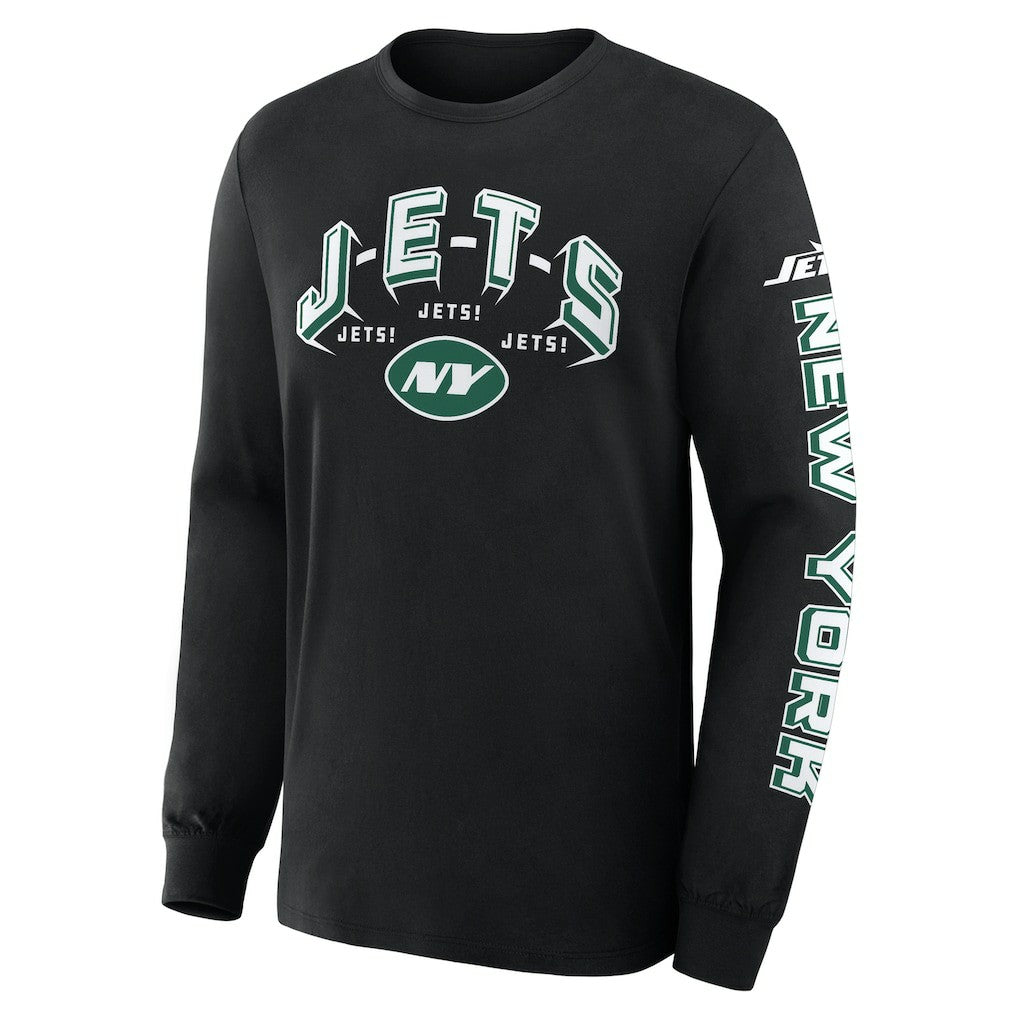 New York Jets Hometown Sweep Legacy Long Sleeve T-Shirt - Black T-shirts