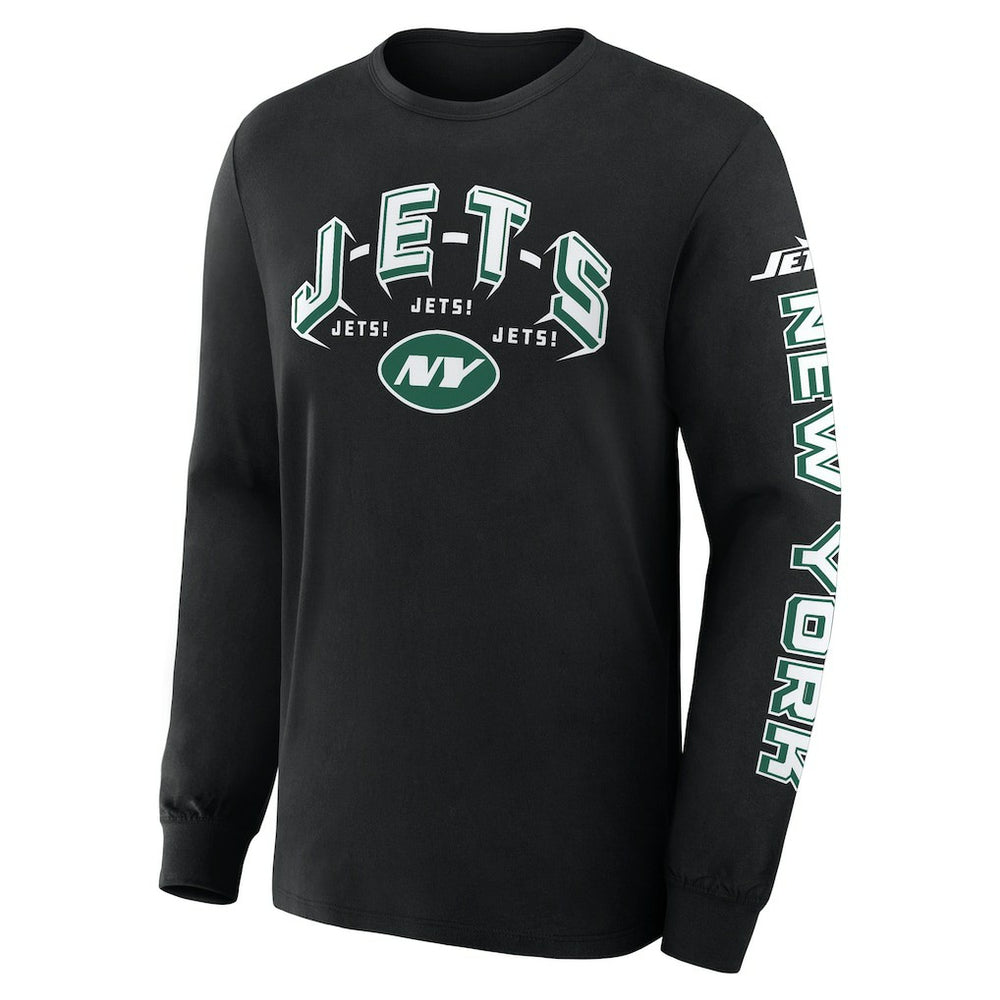 New York Jets Hometown Sweep Legacy Long Sleeve T-Shirt - Black T-shirts