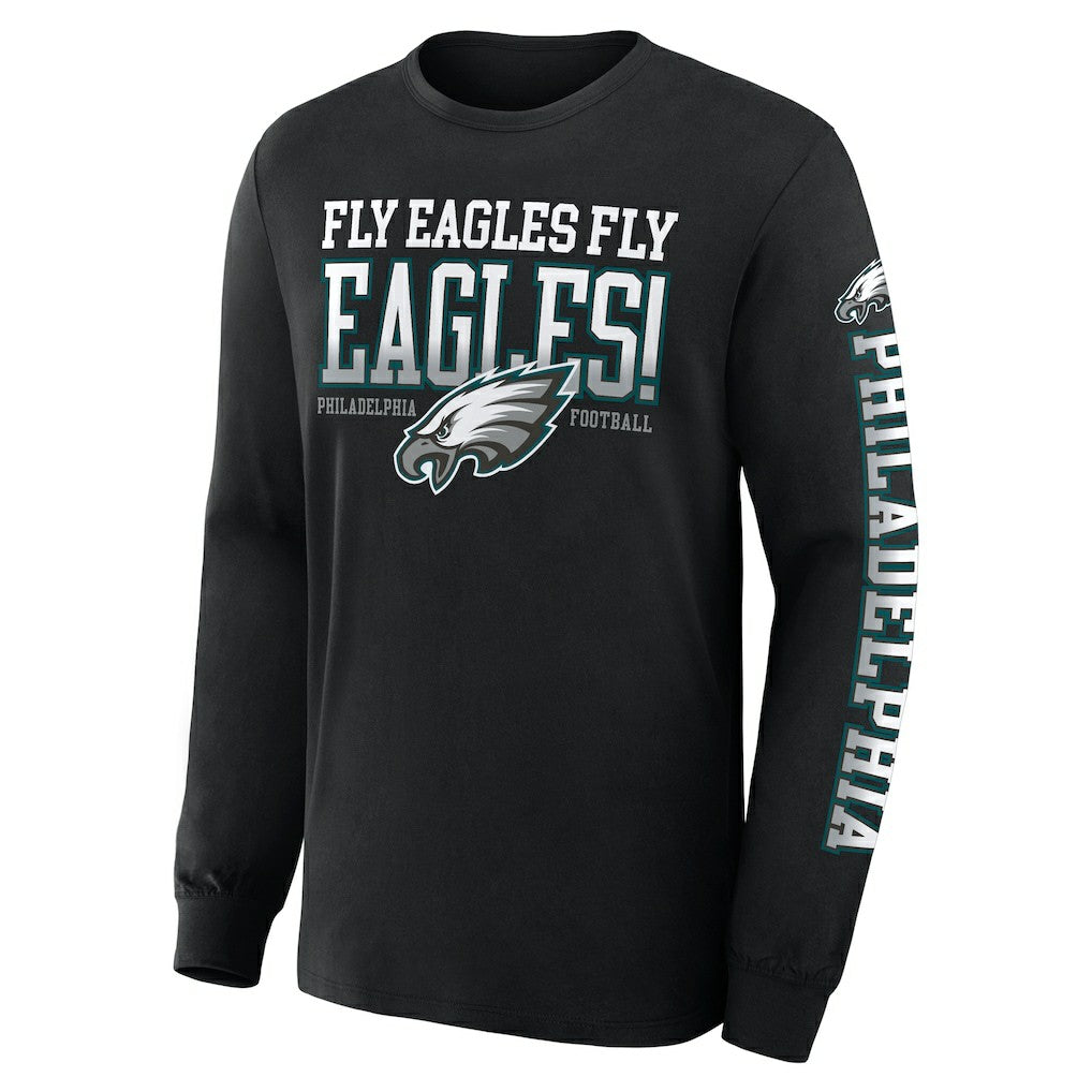 Philadelphia Eagles Hometown Sweep Legacy Long Sleeve T-Shirt - Black T-shirts