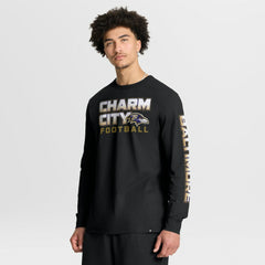 Baltimore Ravens Hometown Sweep Legacy Long Sleeve T-Shirt - Black T-shirts