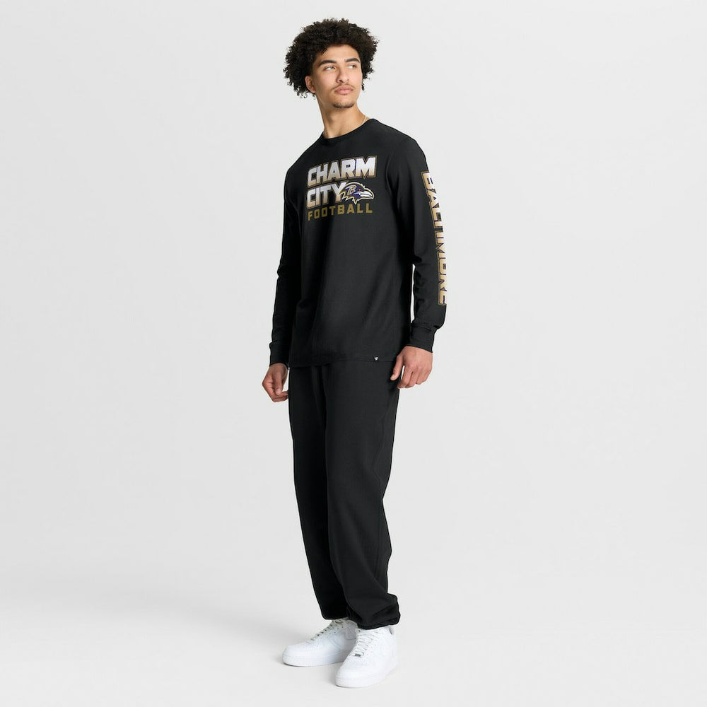 Baltimore Ravens Hometown Sweep Legacy Long Sleeve T-Shirt - Black T-shirts