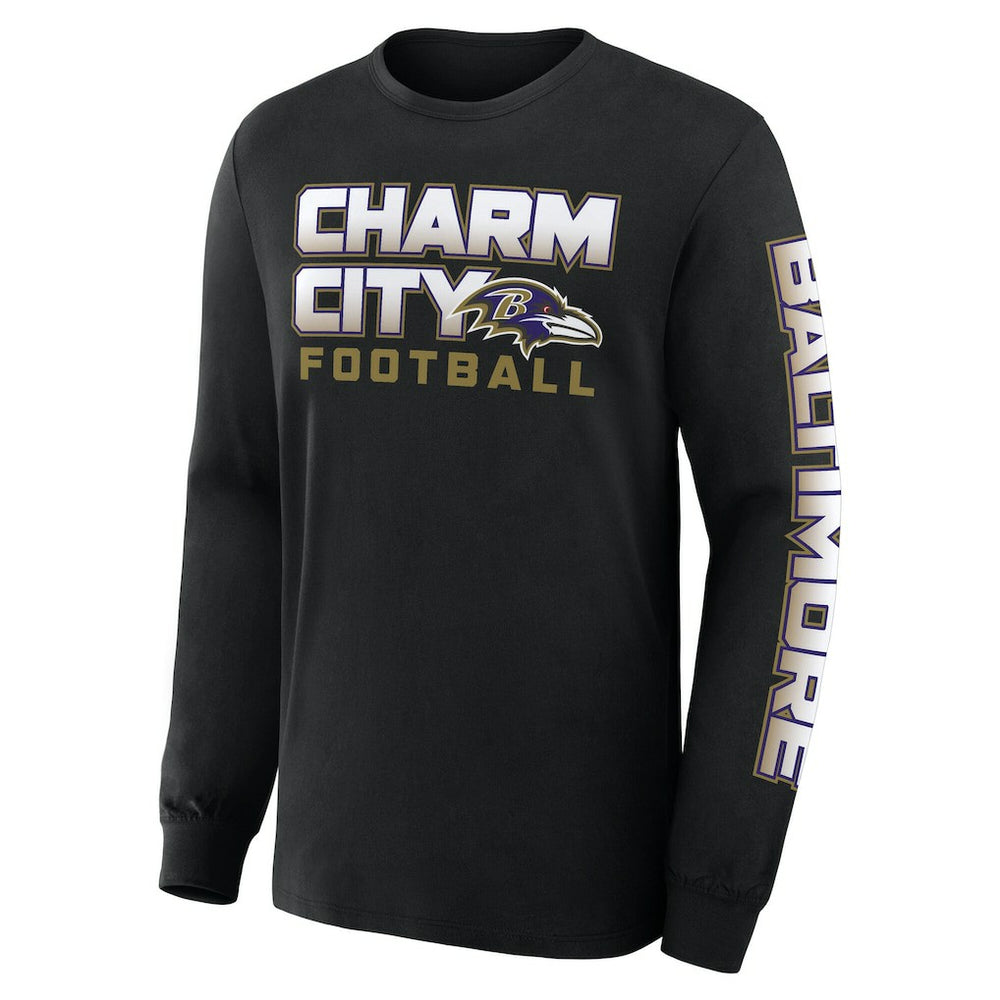 Baltimore Ravens Hometown Sweep Legacy Long Sleeve T-Shirt - Black T-shirts