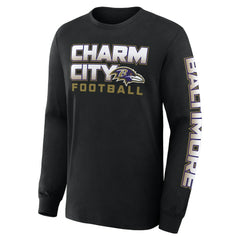 Baltimore Ravens Hometown Sweep Legacy Long Sleeve T-Shirt - Black T-shirts