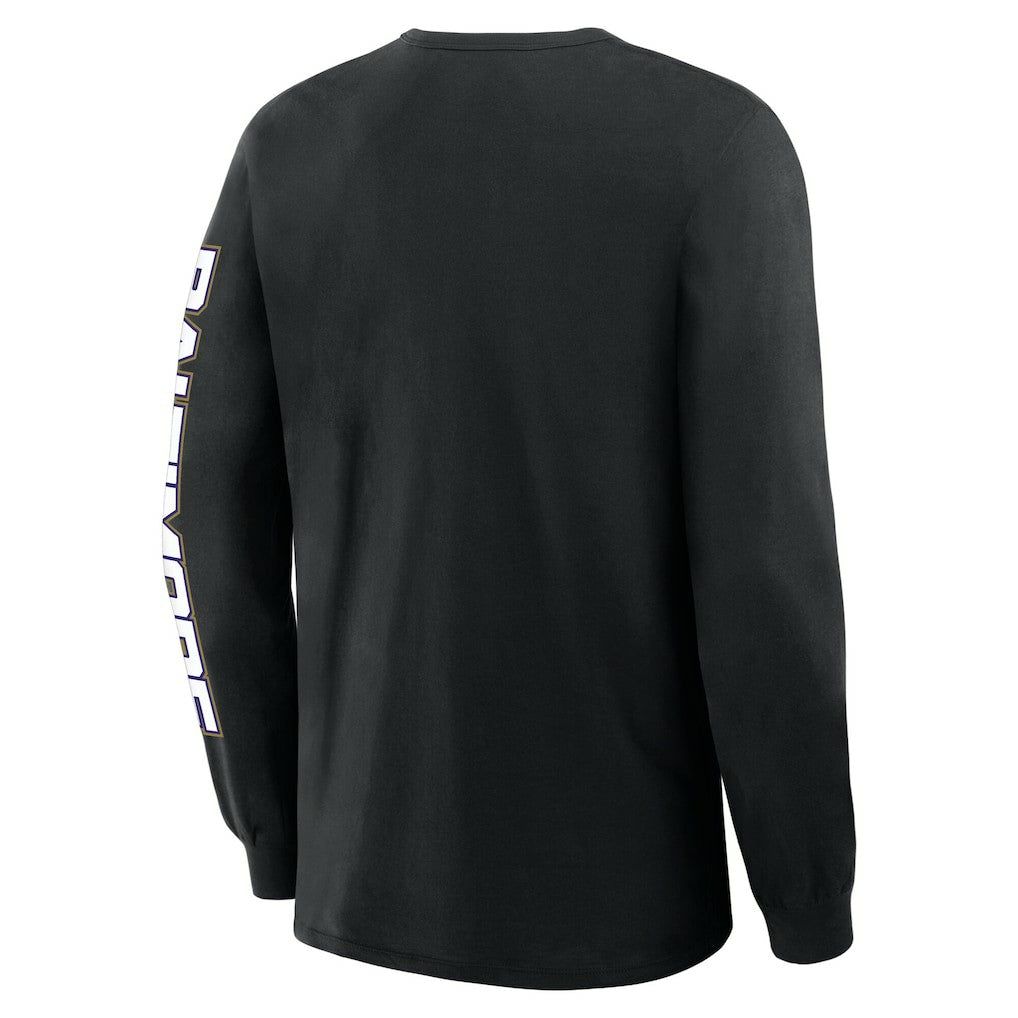 Baltimore Ravens Hometown Sweep Legacy Long Sleeve T-Shirt - Black T-shirts