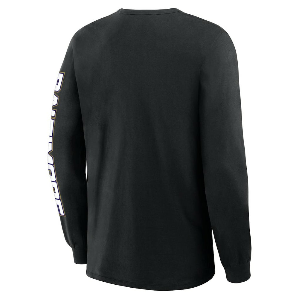 Baltimore Ravens Hometown Sweep Legacy Long Sleeve T-Shirt - Black T-shirts