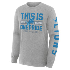 Detroit Lions Hometown Sweep Legacy Long Sleeve T-Shirt - Heather Gray T-shirts