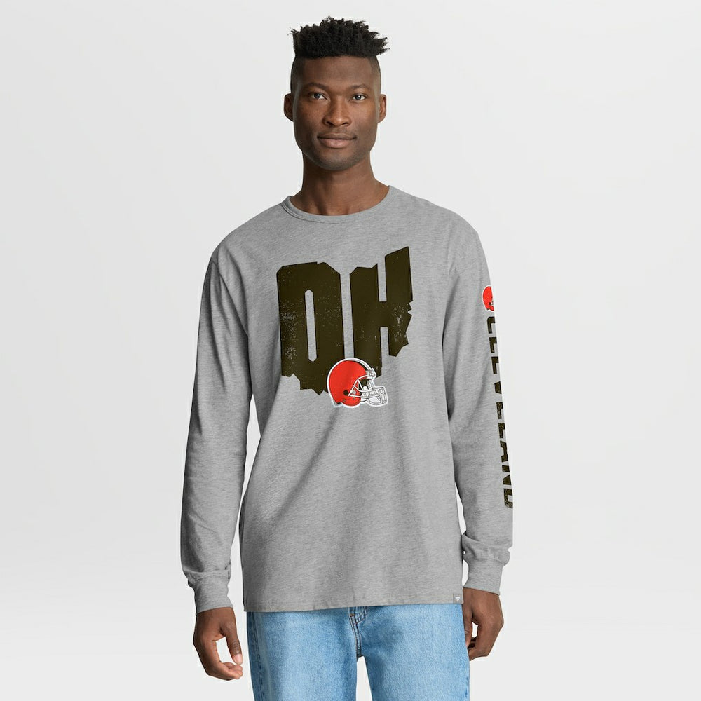 Cleveland Browns Hometown Sweep Legacy Long Sleeve T-Shirt - Heather Gray T-shirts