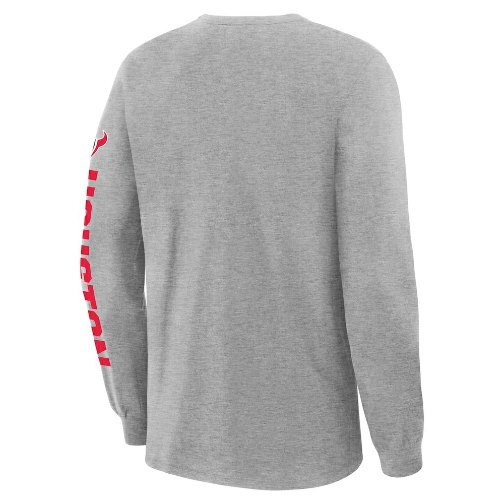Houston Texans Hometown Sweep Legacy Long Sleeve T-Shirt - Heather Gray T-shirts