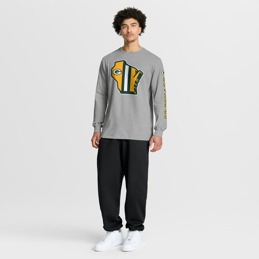 Green Bay Packers Hometown Sweep Legacy Long Sleeve T-Shirt - Heather Gray T-shirts