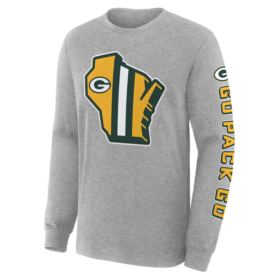 Green Bay Packers Hometown Sweep Legacy Long Sleeve T-Shirt - Heather Gray T-shirts