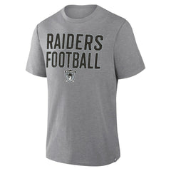 Las Vegas Raiders First Down Tribute Tri-Blend T-Shirt - Heather Gray T-shirts