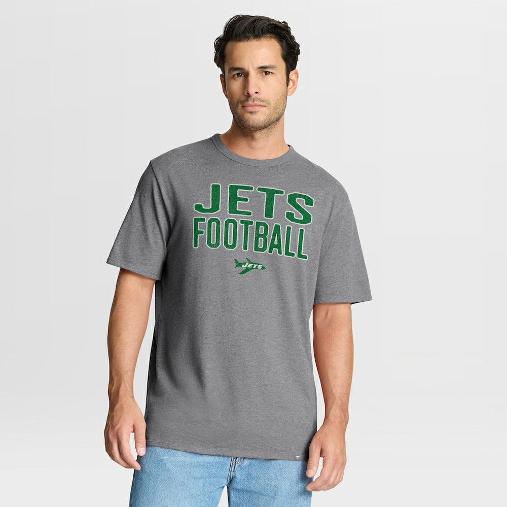 New York Jets First Down Tribute Tri-Blend T-Shirt - Heather Gray T-shirts