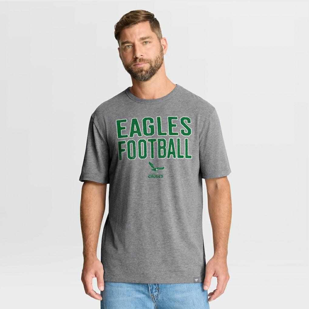 Philadelphia Eagles First Down Tribute Tri-Blend T-Shirt - Heather Gray T-shirts