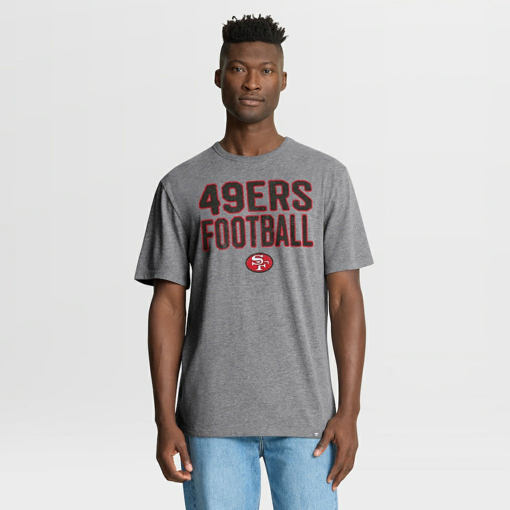San Francisco 49ers First Down Tribute Tri-Blend T-Shirt - Heather Gray T-shirts