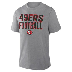 San Francisco 49ers First Down Tribute Tri-Blend T-Shirt - Heather Gray T-shirts