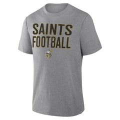 New Orleans Saints First Down Tribute Tri-Blend T-Shirt - Heather Gray T-shirts