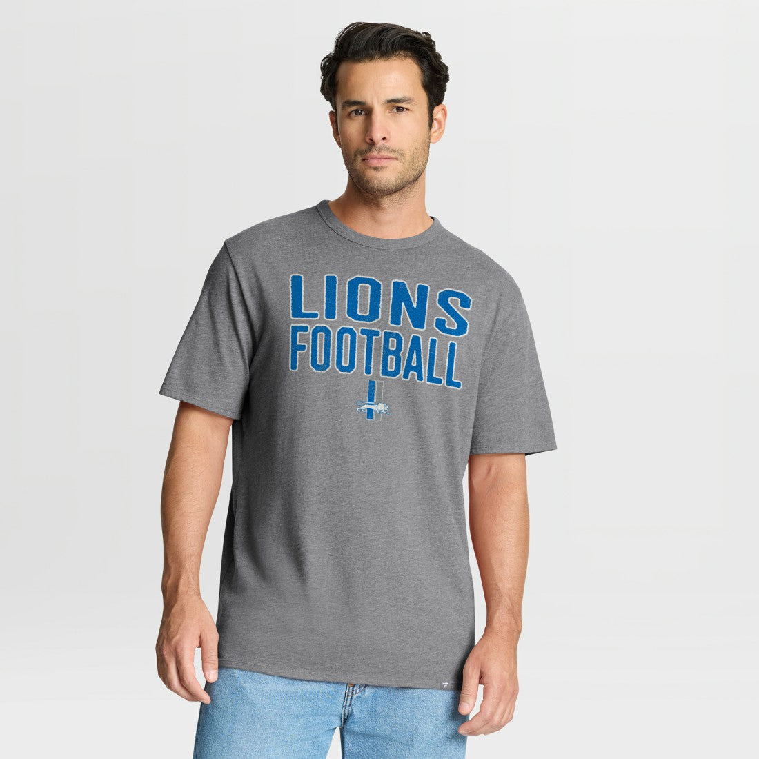 Detroit Lions First Down Tribute Tri-Blend T-Shirt - Heather Gray T-shirts