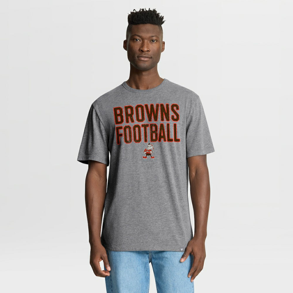 Cleveland Browns First Down Tribute Tri-Blend T-Shirt - Heather Gray T-shirts