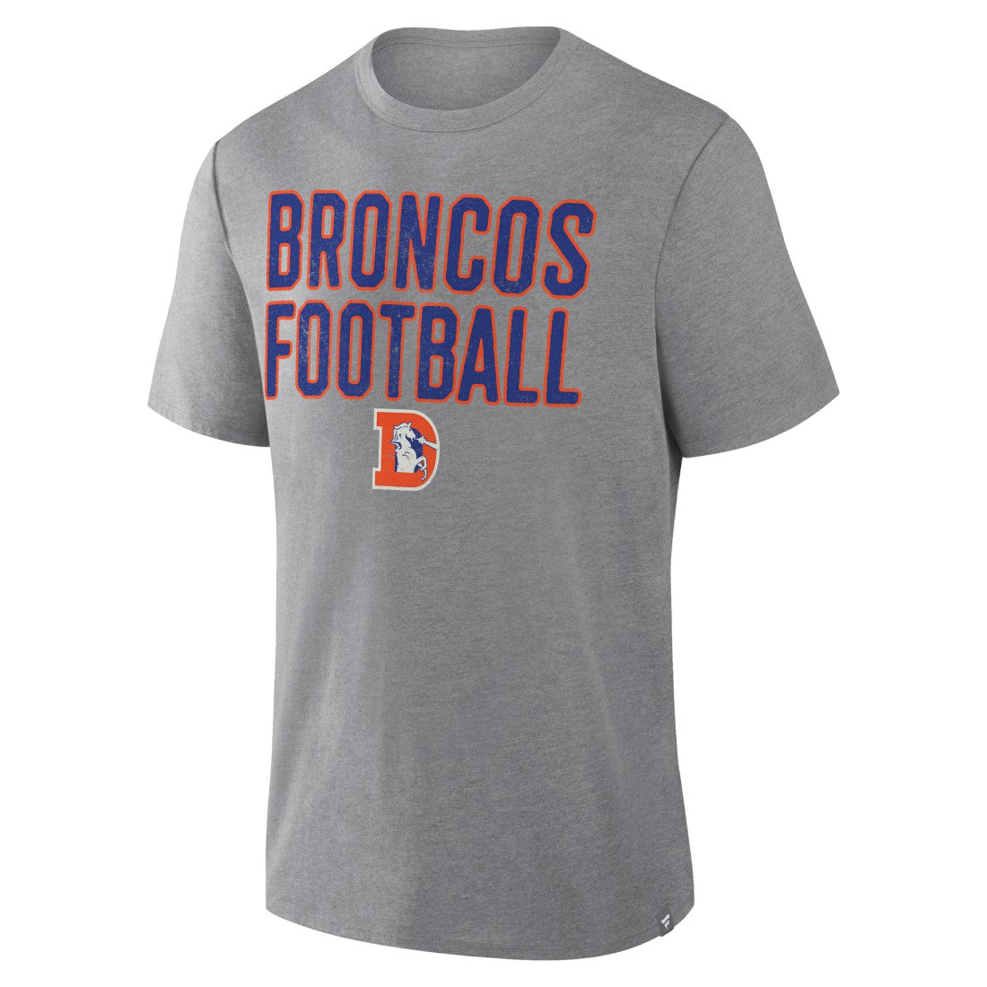 Denver Broncos First Down Tribute Tri-Blend T-Shirt - Heather Gray T-shirts