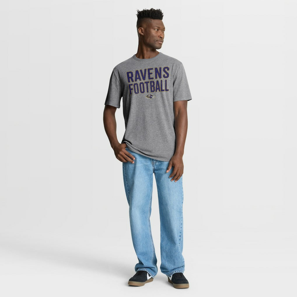 Baltimore Ravens First Down Tribute Tri-Blend T-Shirt - Heather Gray T-shirts