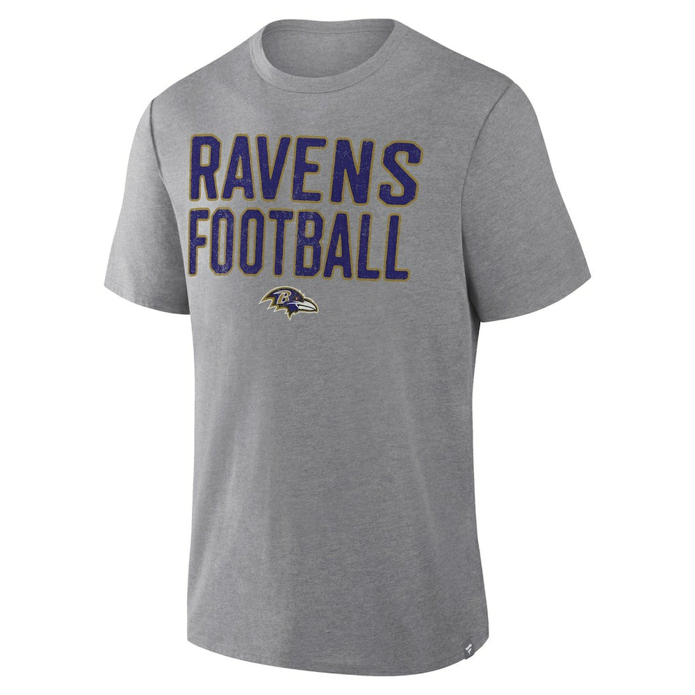 Baltimore Ravens First Down Tribute Tri-Blend T-Shirt - Heather Gray T-shirts