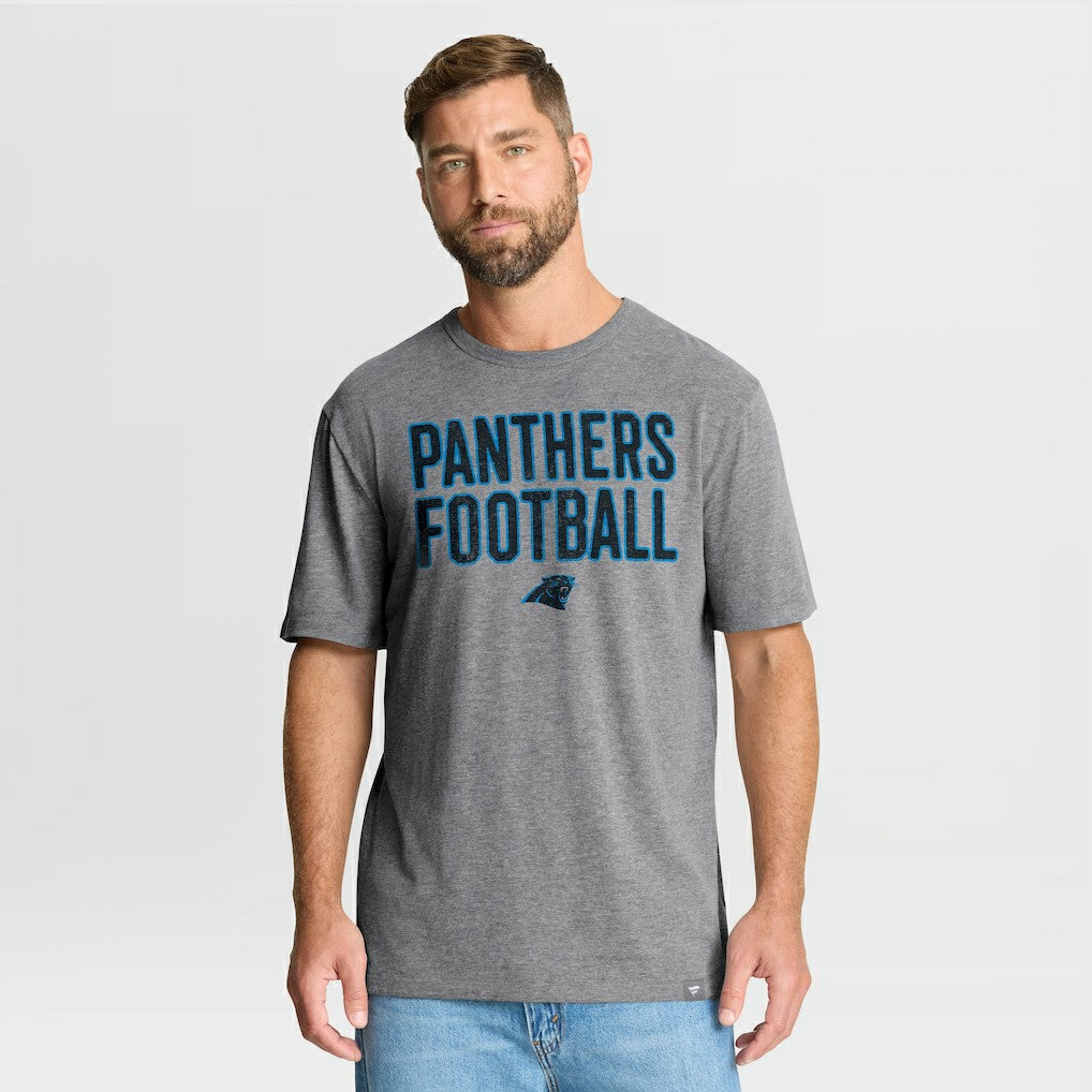 Carolina Panthers First Down Tribute Tri-Blend T-Shirt - Heather Gray T-shirts