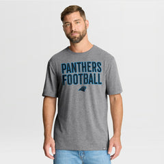 Carolina Panthers First Down Tribute Tri-Blend T-Shirt - Heather Gray T-shirts