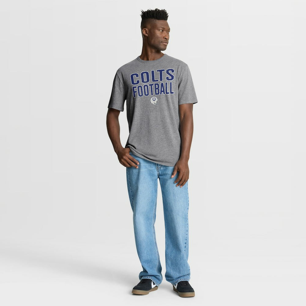 Indianapolis Colts First Down Tribute Tri-Blend T-Shirt - Heather Gray T-shirts