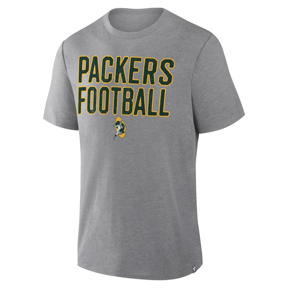 Green Bay Packers First Down Tribute Tri-Blend T-Shirt - Heather Gray T-shirts